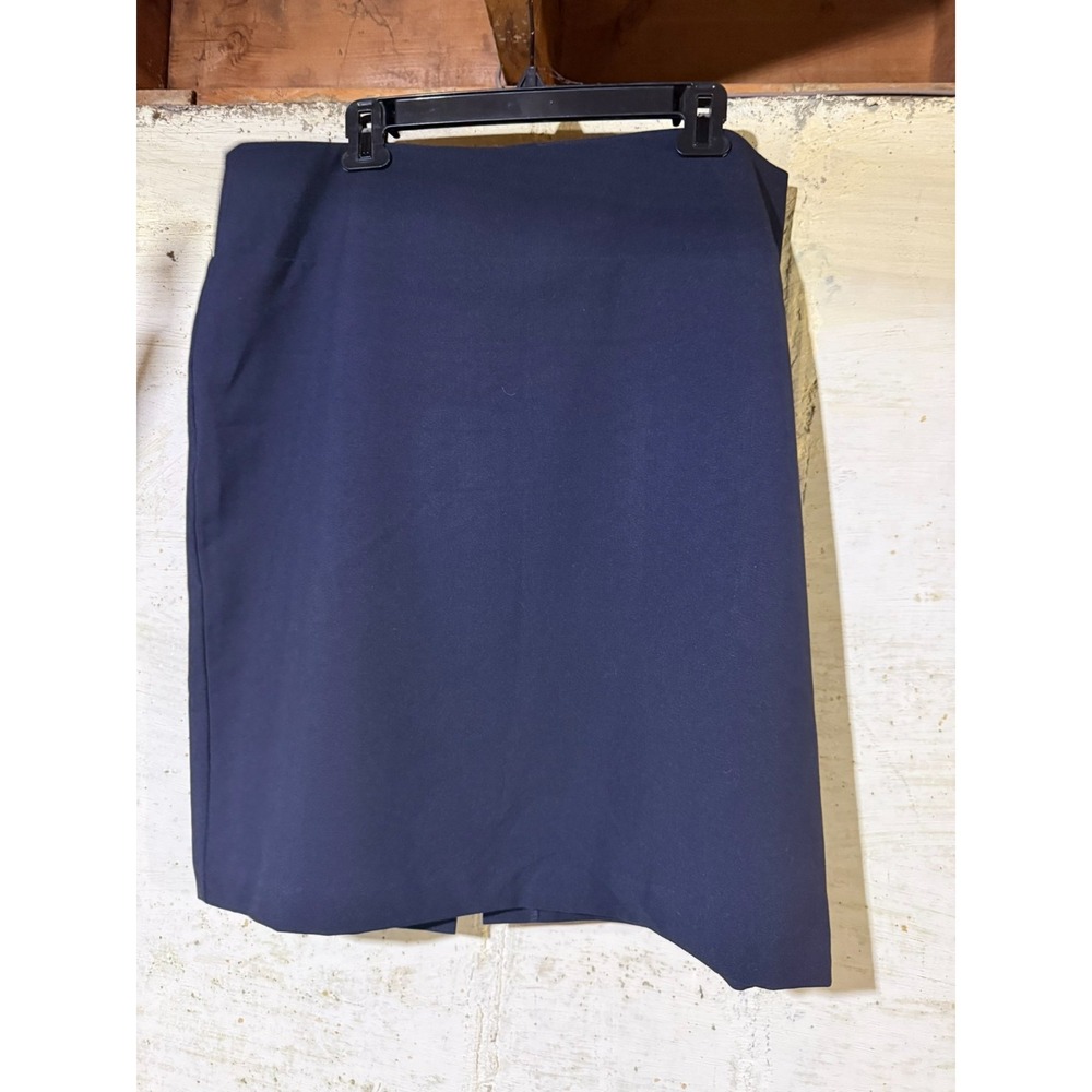 Ellen Tracy Navy Blue Straight Lined Pencil Skirt Officecore Plus Size 16W